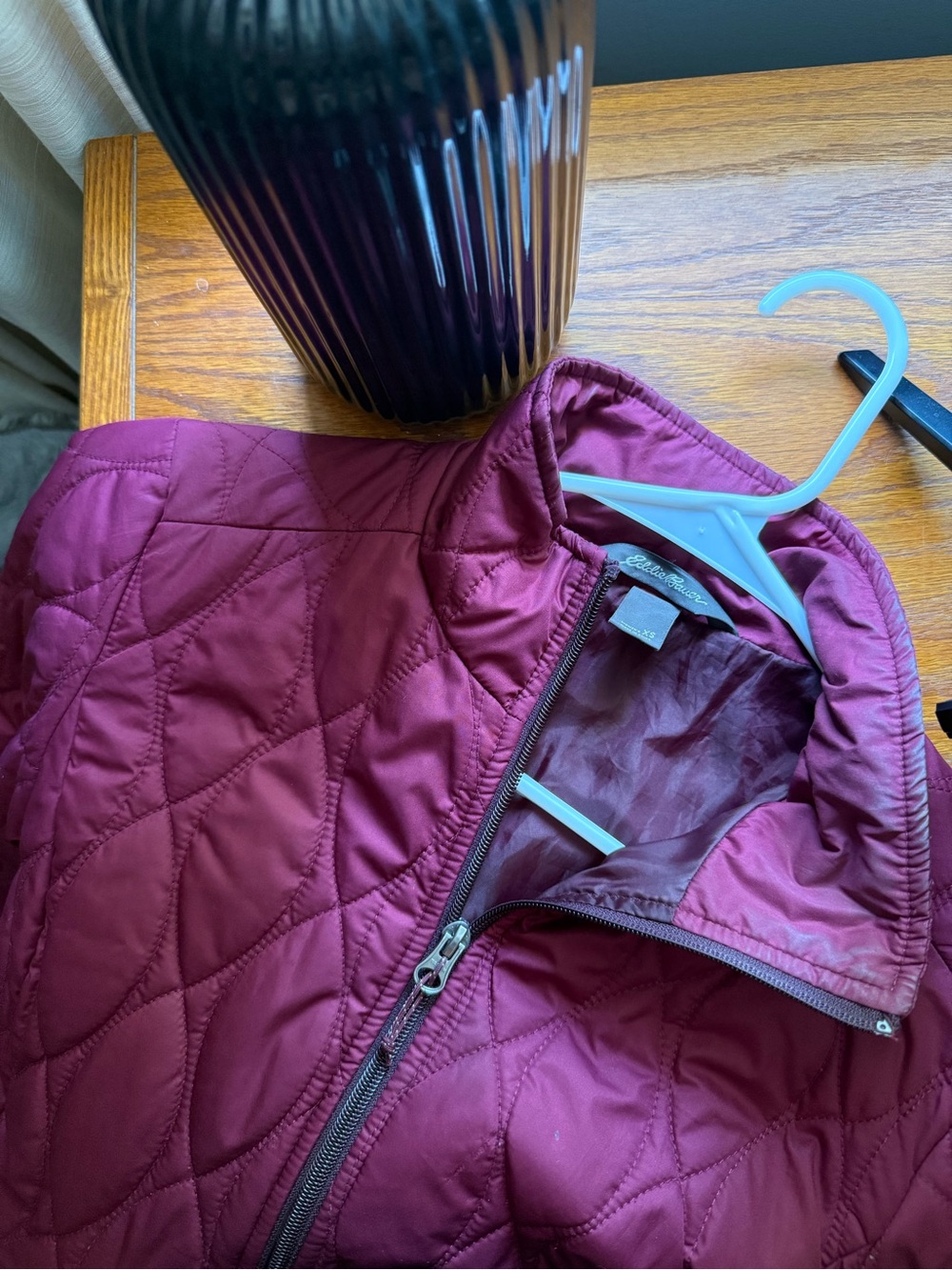Eddie Bauer Quilted Wine Red Women's Puffer Jacket